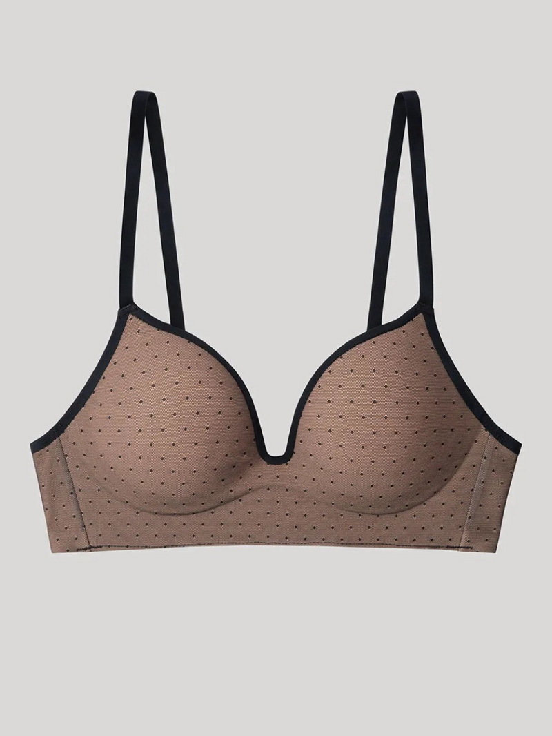 Sujetador push up sin aro en tejido plumetti